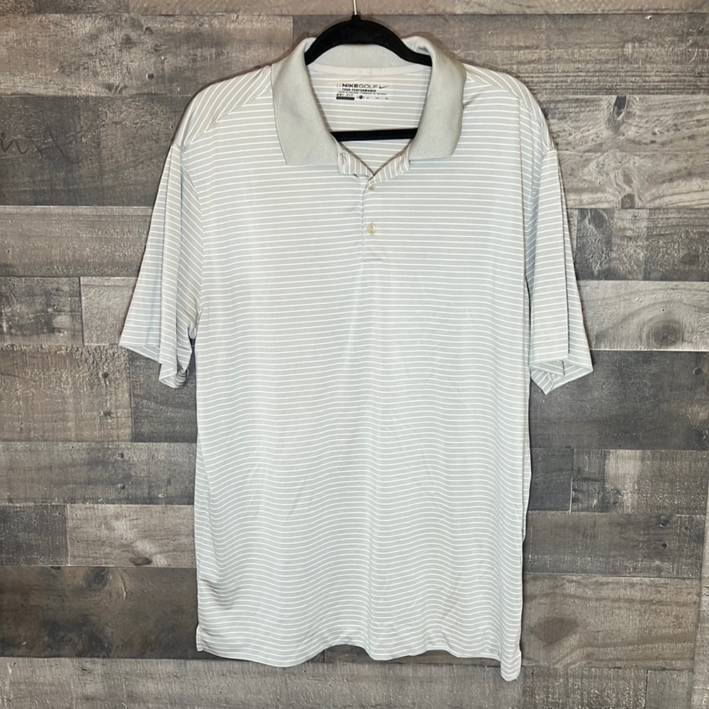 Gray with White Stripes Nike Golf Shirt Sleeve Shirt